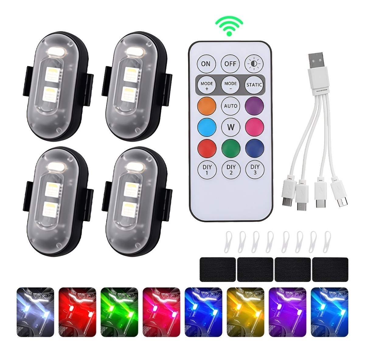 ไฟสโตรบ LED 4 ชิ้น พร้อมรีโมทค - Drone Strobe Light บทวิจารณ์และราคา